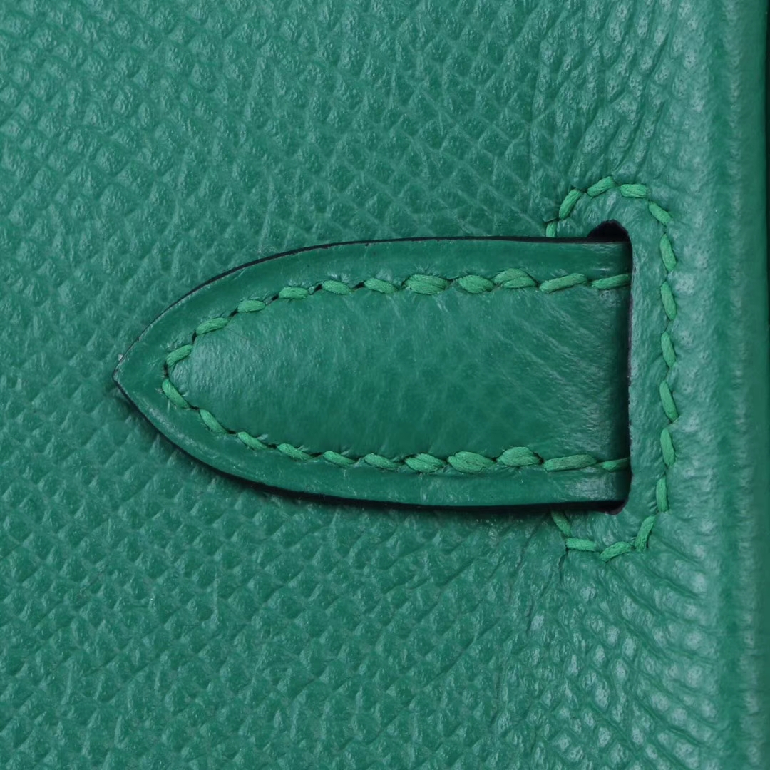 Hermes（爱马仕）Birkin 铂金包 丝绒绿 Epsom皮 金扣 25cm