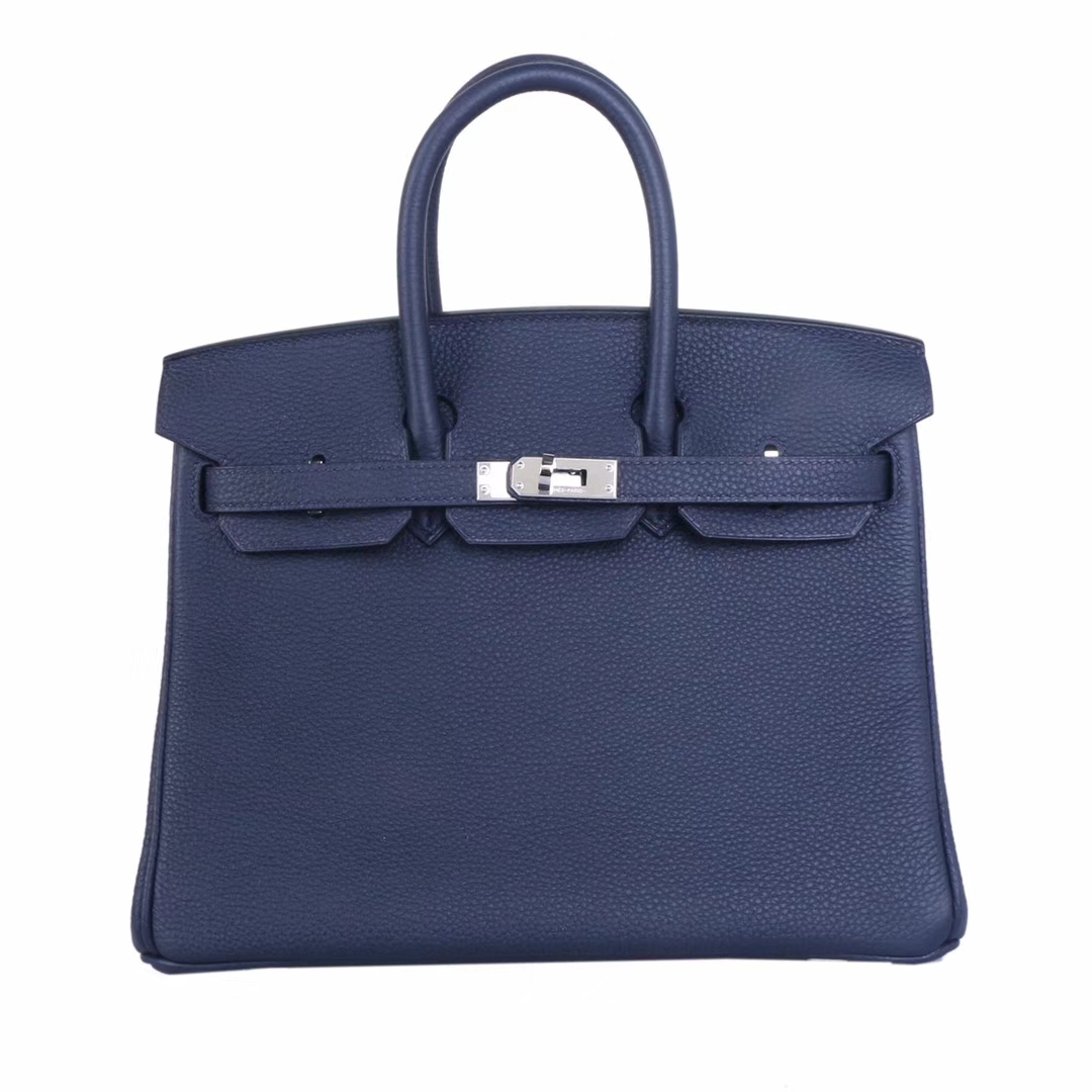 Hermes（爱马仕）Birkin 铂金包 午夜蓝 Swift皮 银扣 30cm