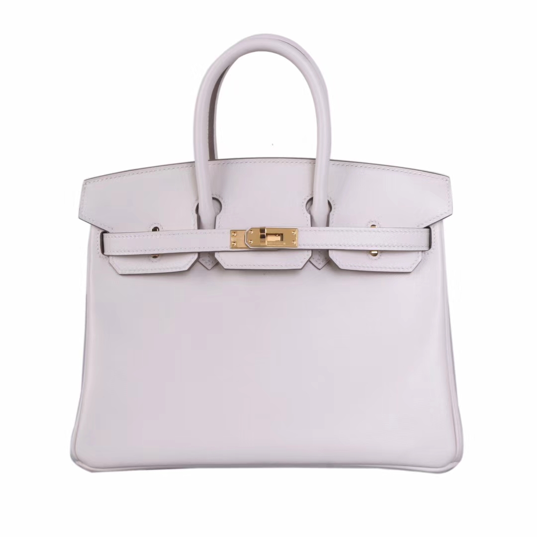 Hermes（爱马仕）Birkin 铂金包 奶昔白 Swift皮 金扣 25cm