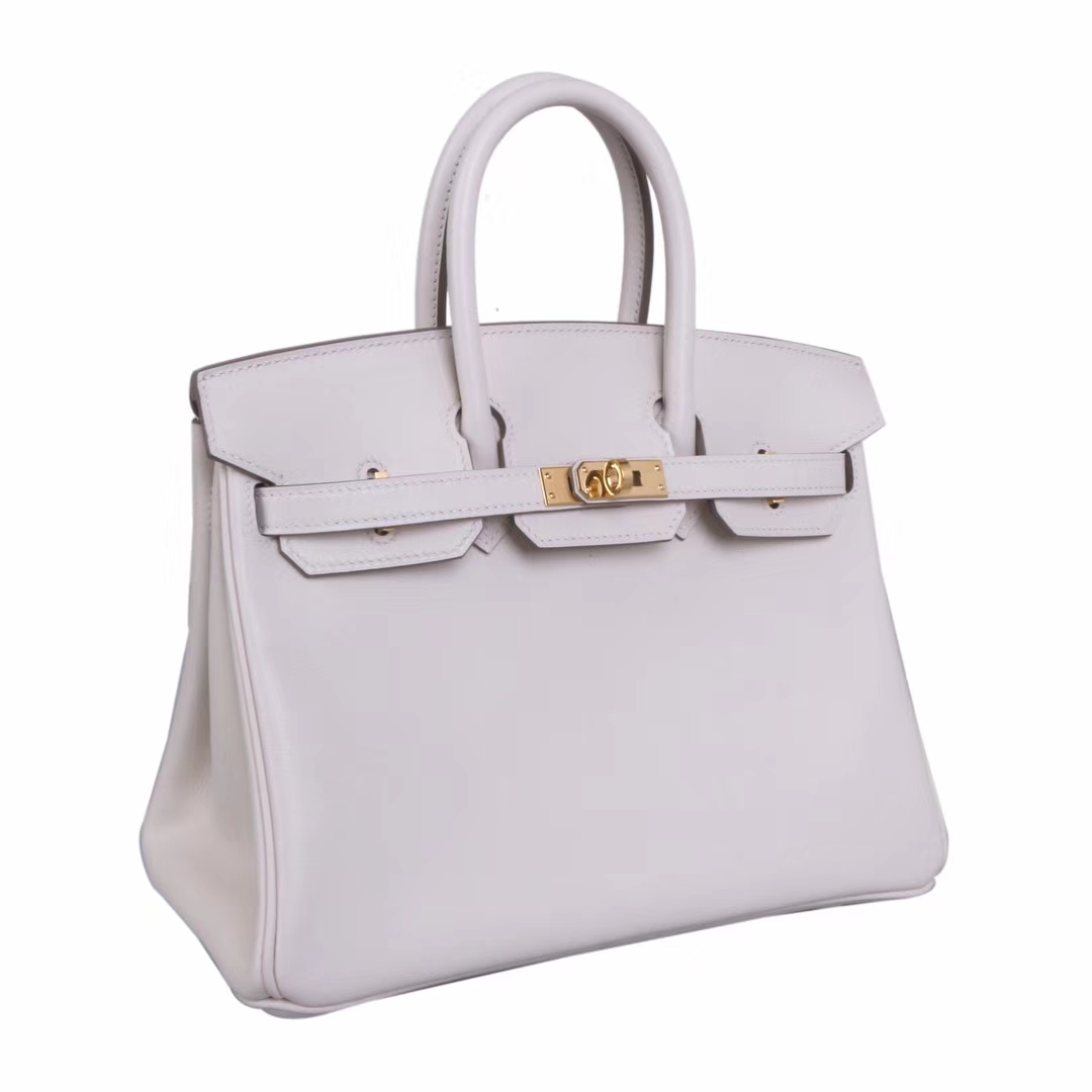 Hermes（爱马仕）Birkin 铂金包 奶昔白 Swift皮 金扣 25cm