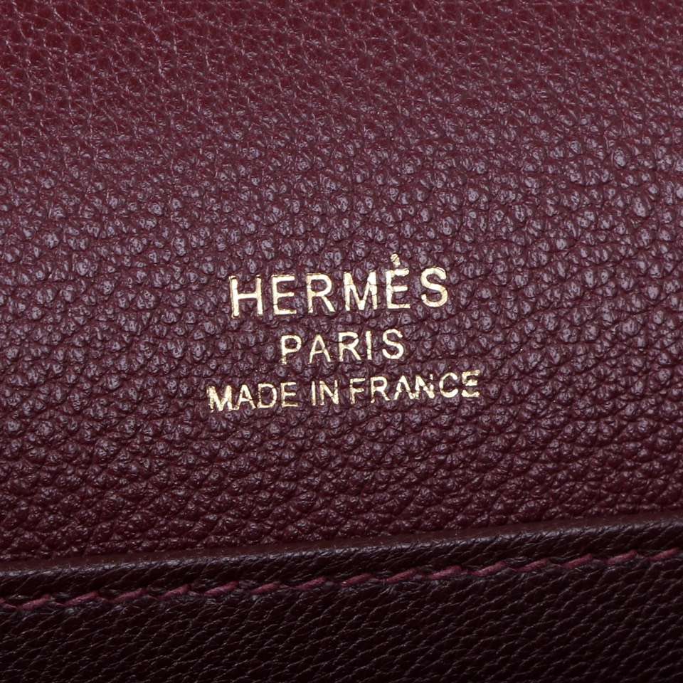 Hermès（爱马仕）roulis 猪鼻包 枣红色  evercolor 金扣 19cm