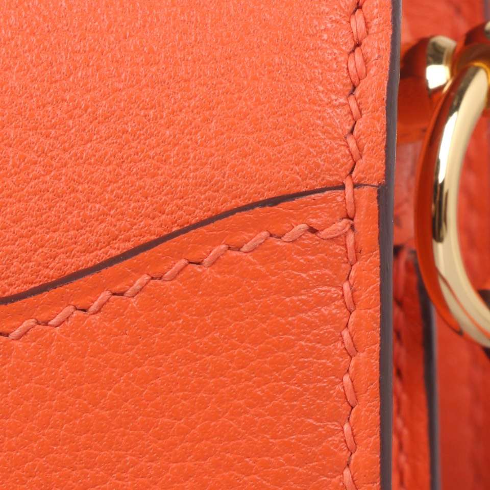 Hermès（爱马仕）roulis 猪鼻包 橙色  evercolor 金扣 19cm