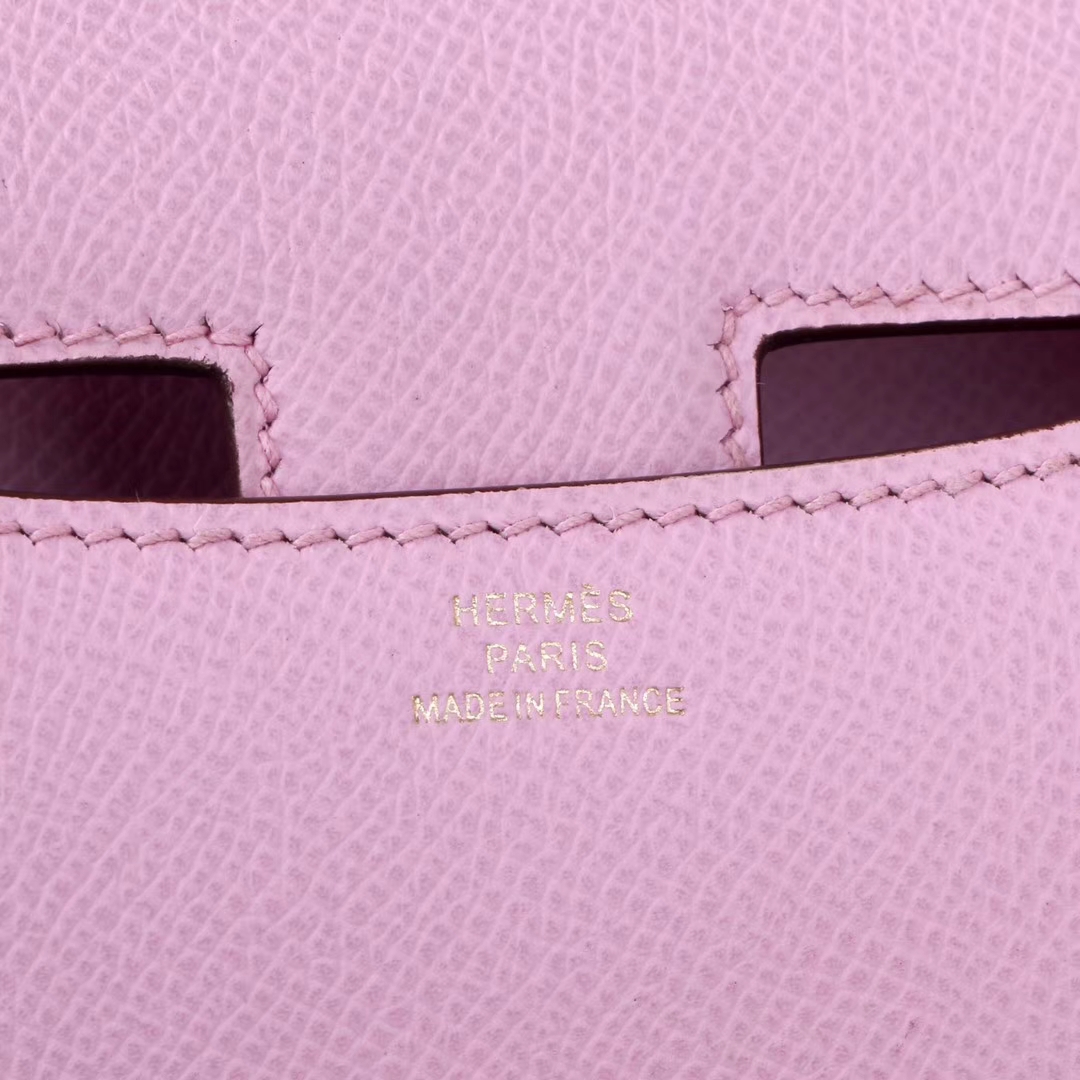 Hermès（爱马仕）Constace 空姐包 锦葵紫 EP皮 金扣 19cm