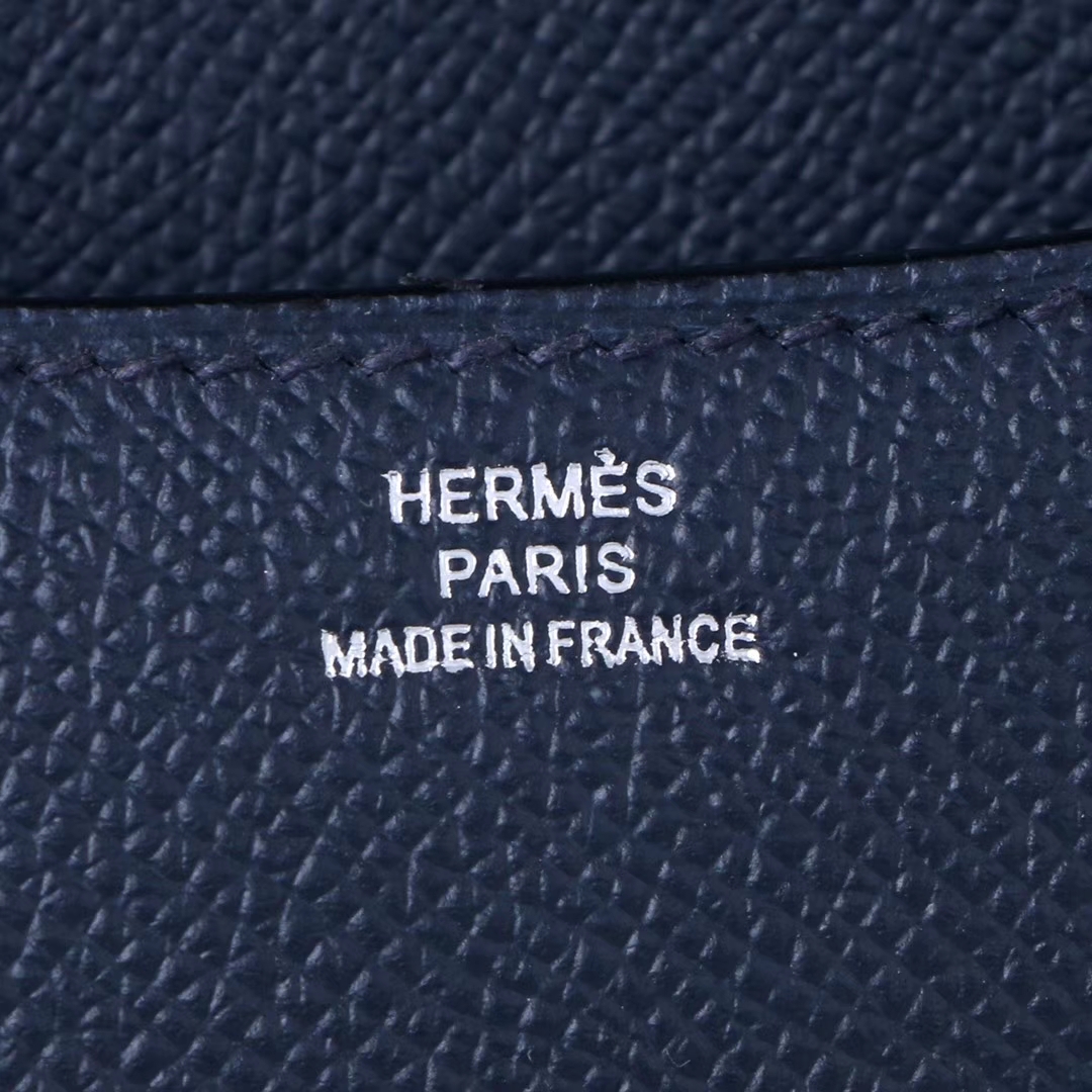Hermès（爱马仕）Constace 空姐包 午夜蓝  EP皮 银扣 19cm