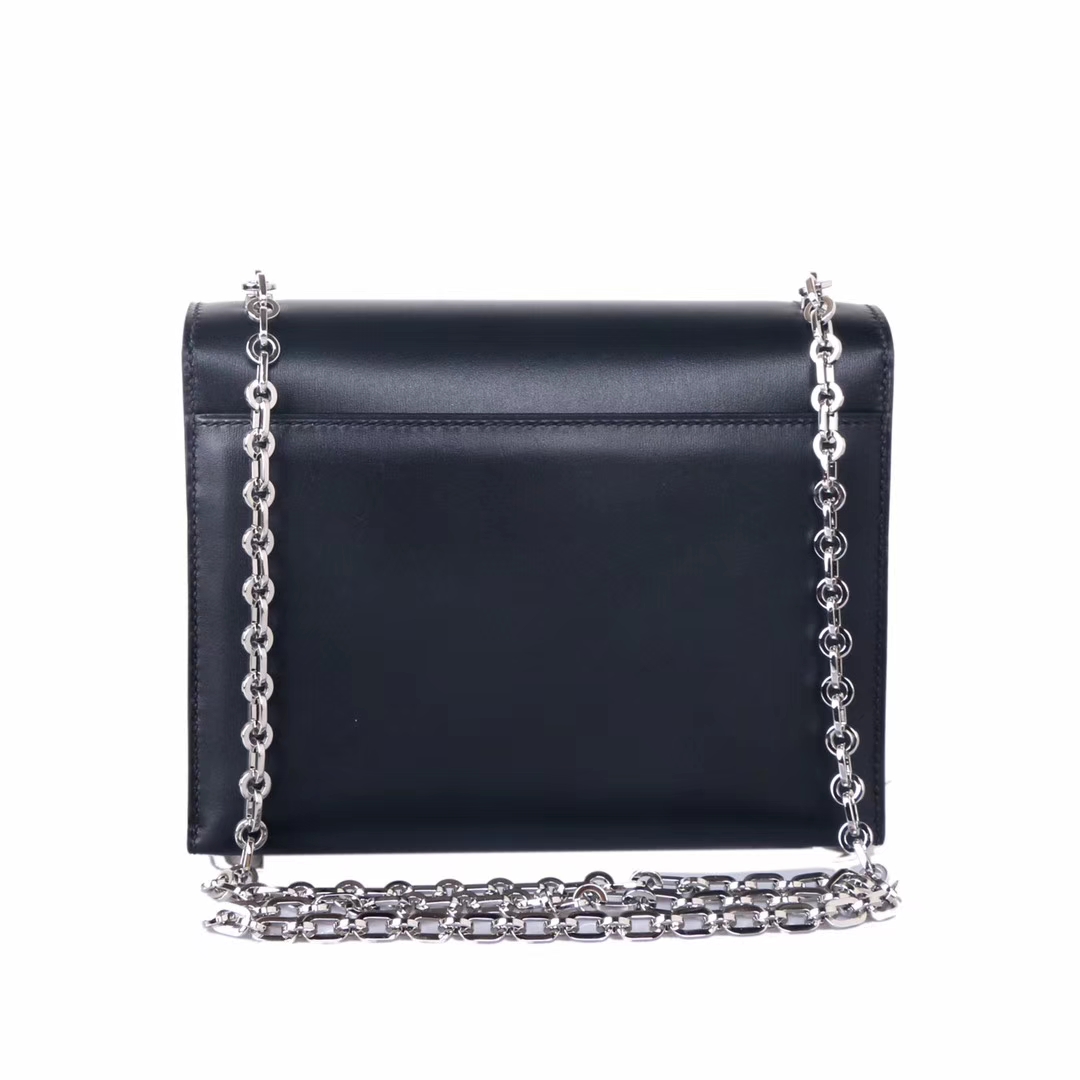 Hermès（爱马仕）Verrou Chaîne 锁链包 黑色 box皮 17cm