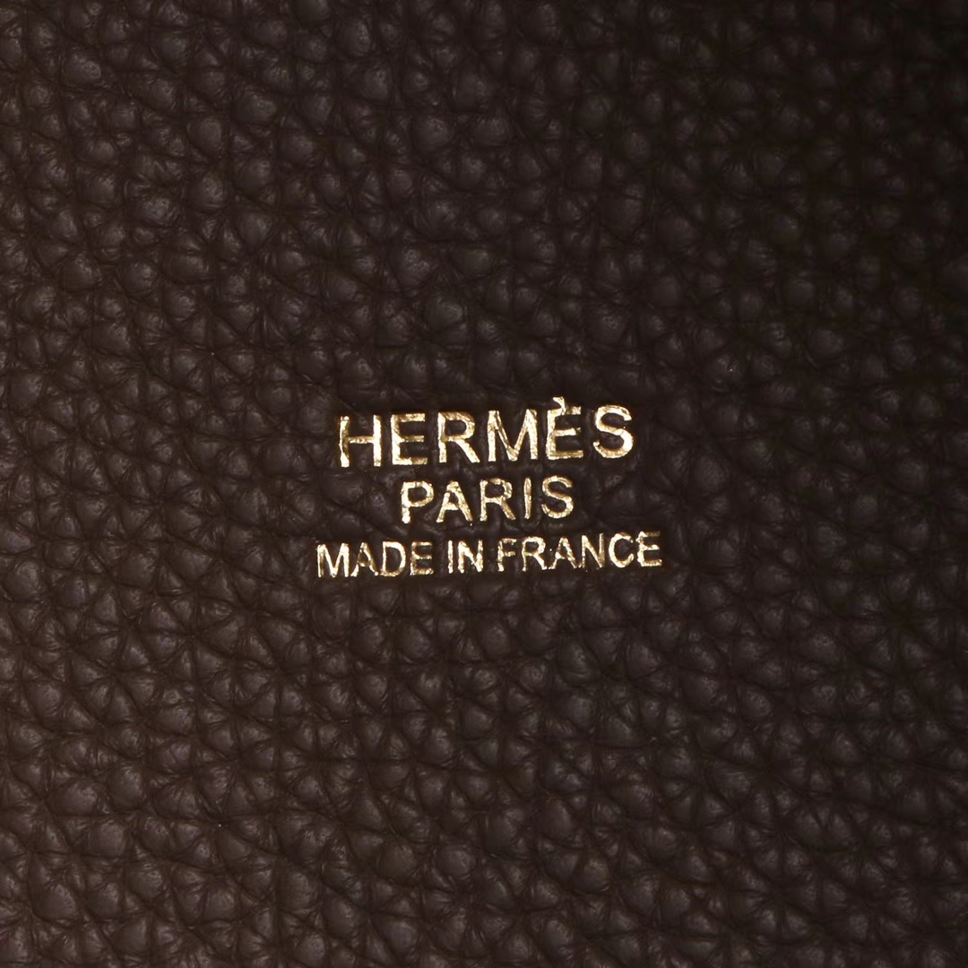 Hermès（爱马仕）Picotin 菜篮包 大象灰拼那不勒斯黄 togo 银扣 22cm