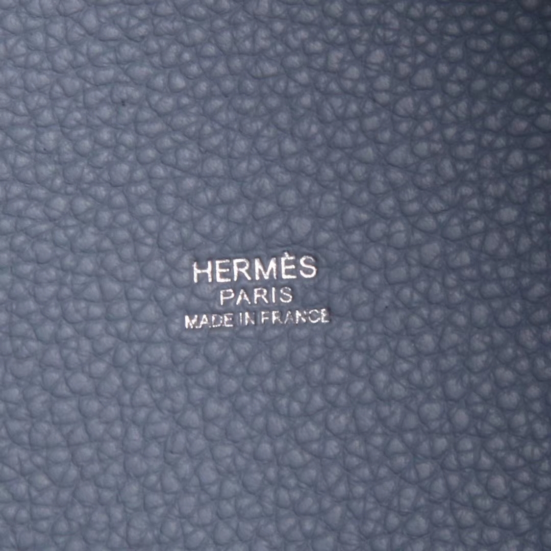 Hermès（爱马仕）Picotin 菜篮包 亚麻蓝 togo 银扣 22cm