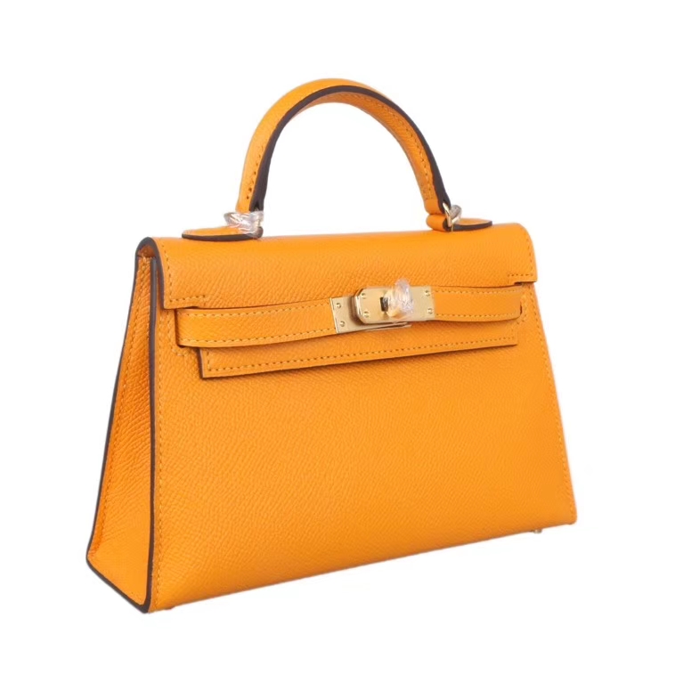 Hermès（爱马仕）miniKelly 迷你凯莉 9D琥珀黄 epsom皮 金扣 2代