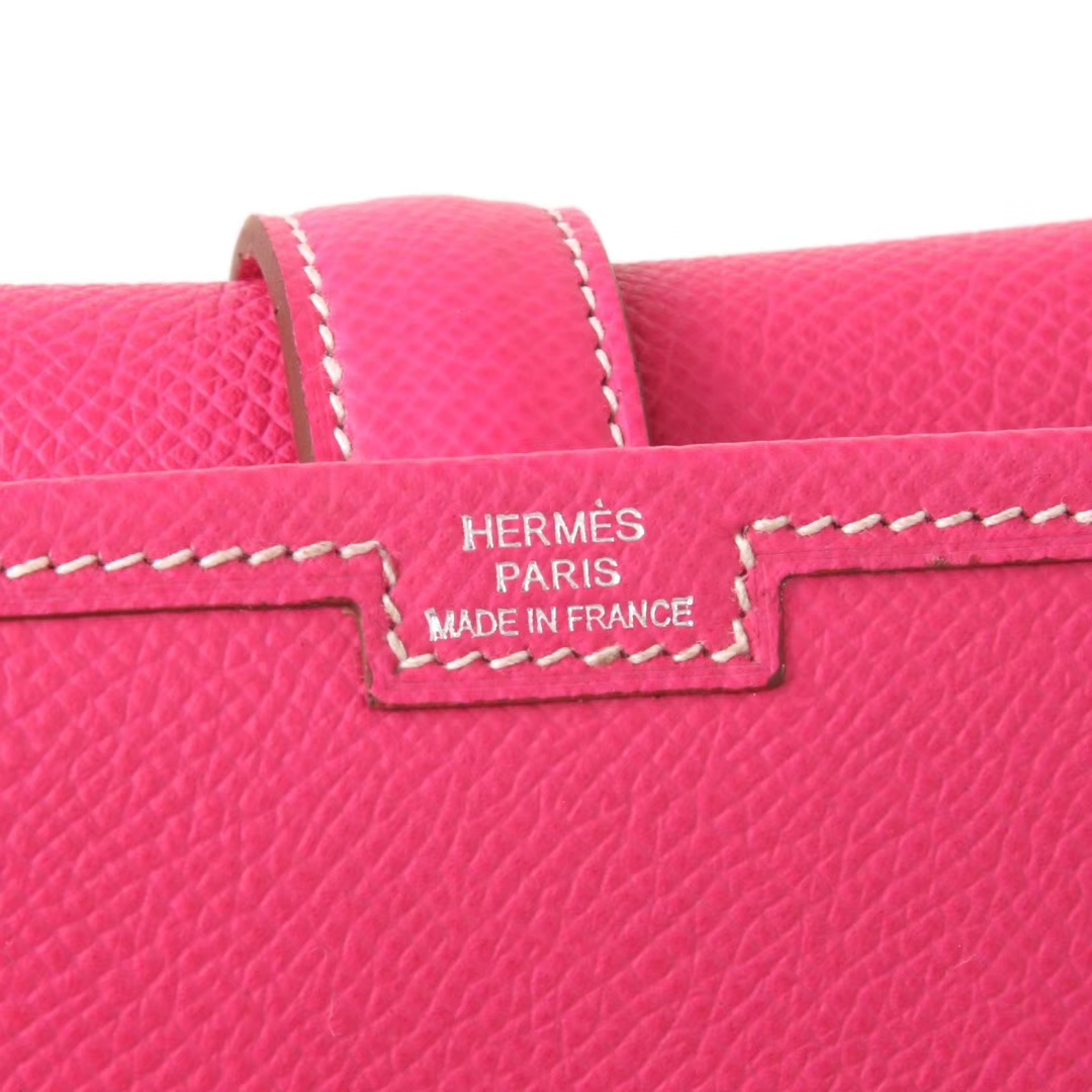 Hermès（爱马仕）JIGE 钱夹 手包 糖果粉 EPSOM皮 22cm
