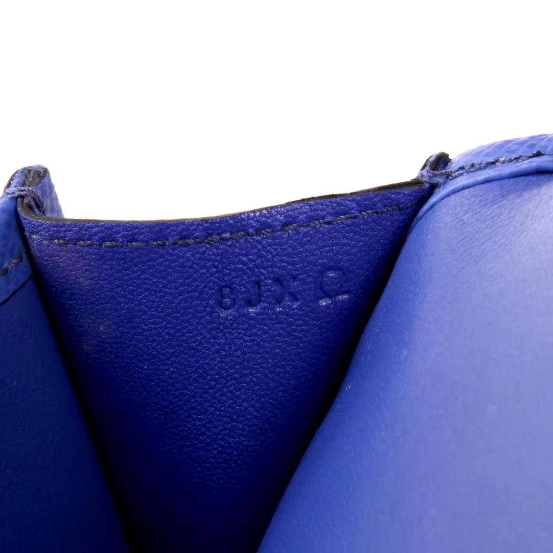 Hermès（爱马仕）JIGE 钱夹 手包 电光蓝 EPSOM皮 22cm