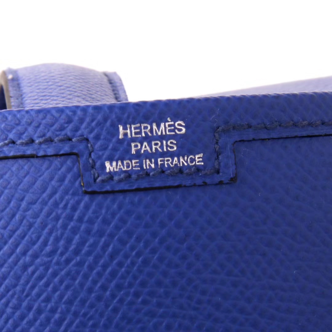 Hermès（爱马仕）JIGE 钱夹 手包 电光蓝 EPSOM皮 22cm