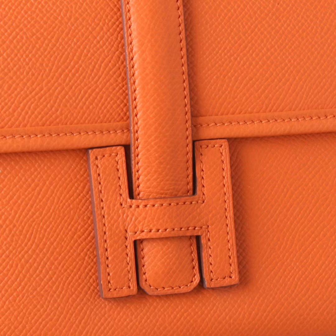 Hermès（爱马仕）JIGE 钱夹 手包 橙色 EPSOM皮 22cm