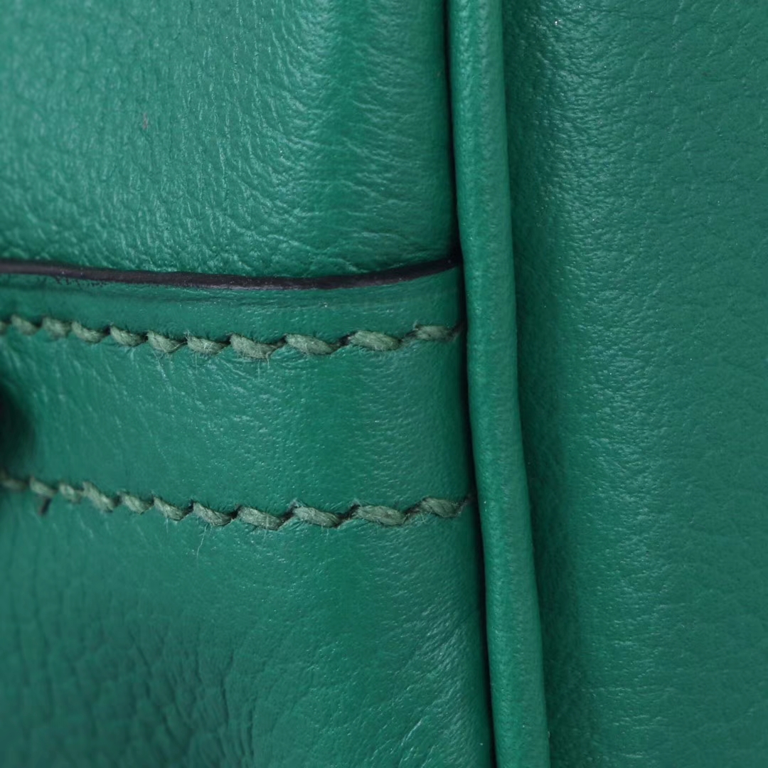 Hermès（爱马仕）Mini bolide 保龄球包 维罗纳绿 EV 银扣 18cm