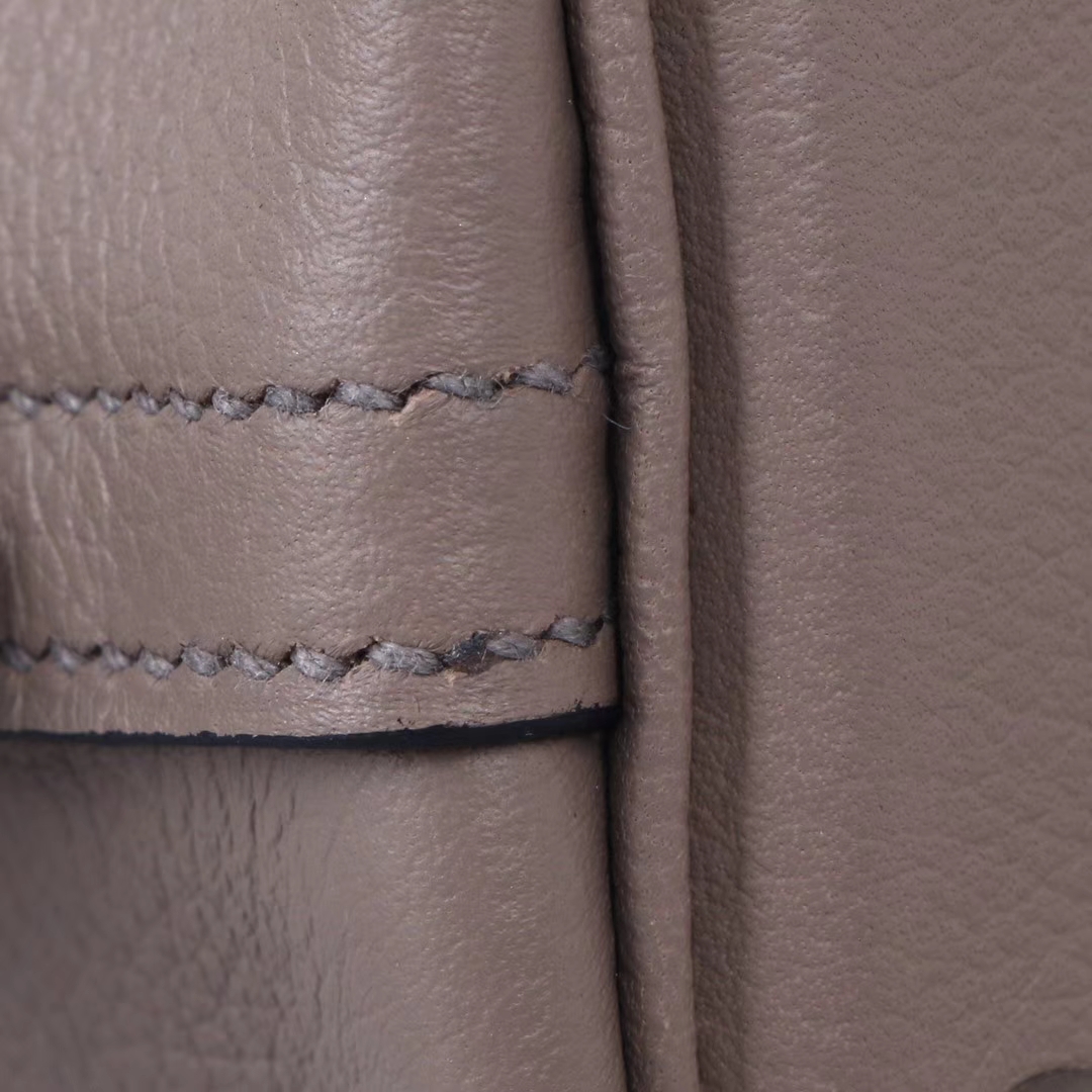 Hermès（爱马仕）Mini bolide 保龄球包 沥青灰  EV 银扣 18cm