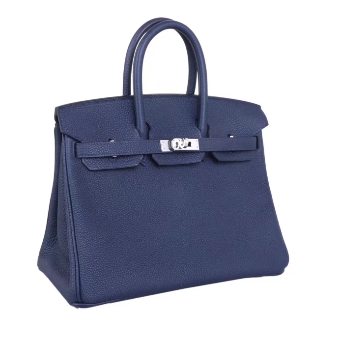 Hermès（爱马仕）Birkin 铂金包 午夜蓝  Togo 银扣 25CM