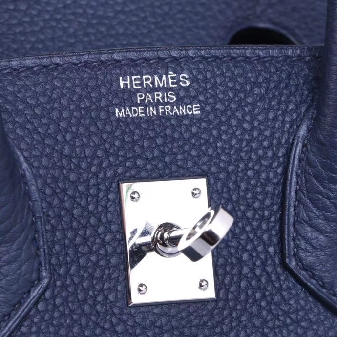 Hermès（爱马仕）Birkin 铂金包 午夜蓝  Togo 银扣 25CM