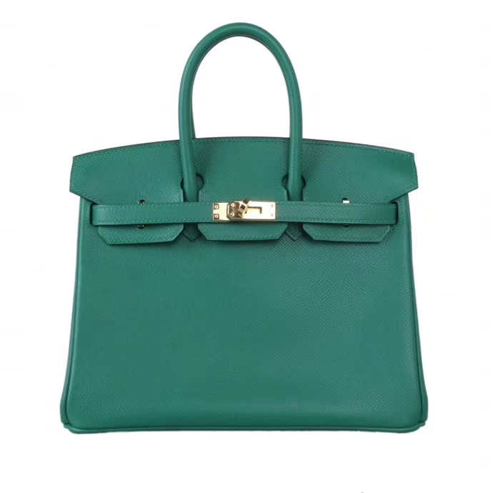 Hermès（爱马仕）Birkin 铂金包 丝绒绿  Epsom 金扣 30CM