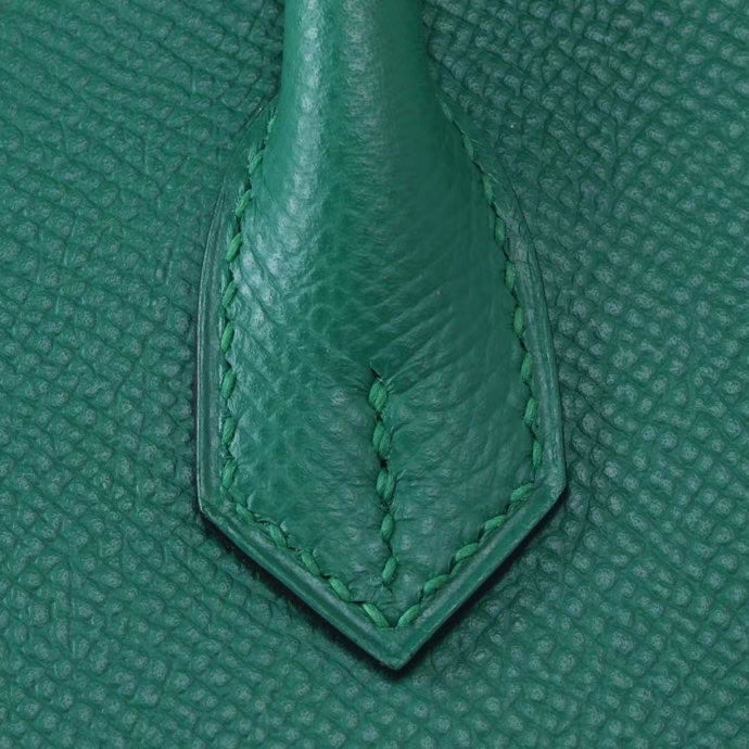Hermès（爱马仕）Birkin 铂金包 丝绒绿  Epsom 金扣 30CM
