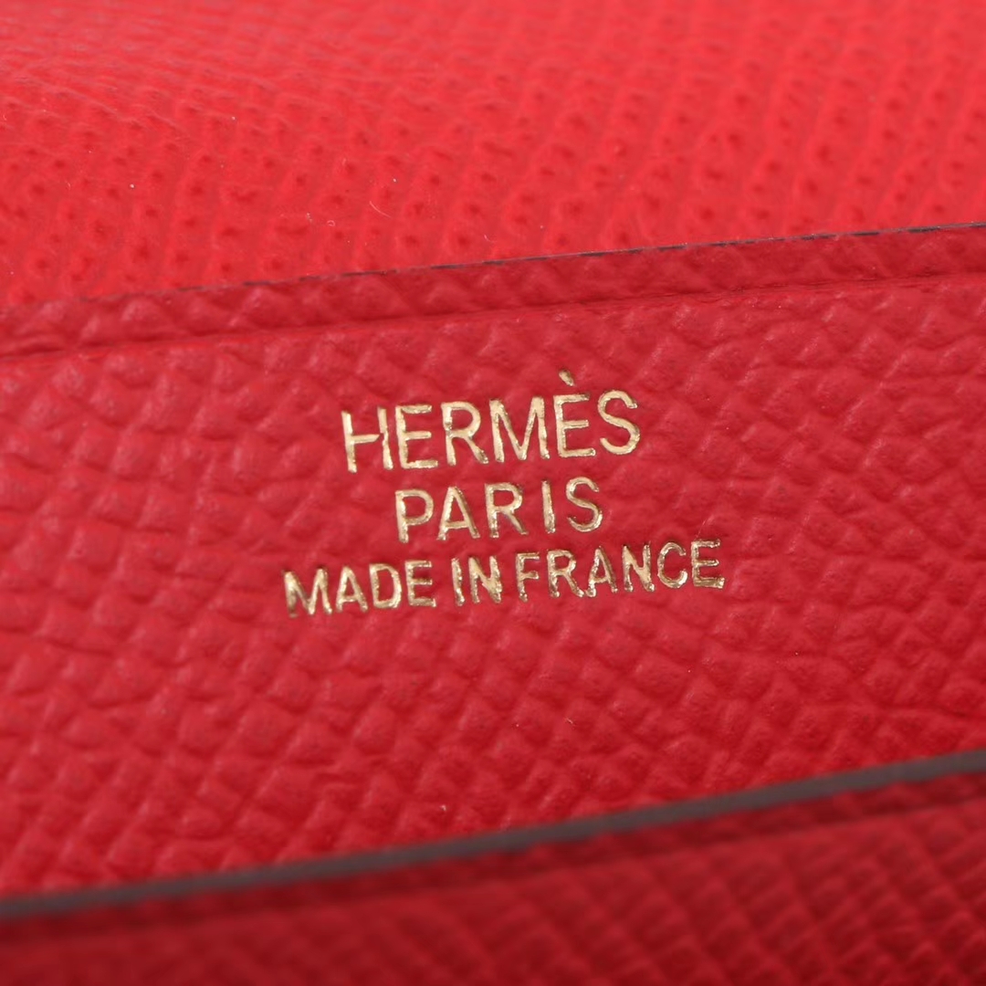 Hermès（爱马仕）H扣 长款钱夹 国旗红 金扣 EP