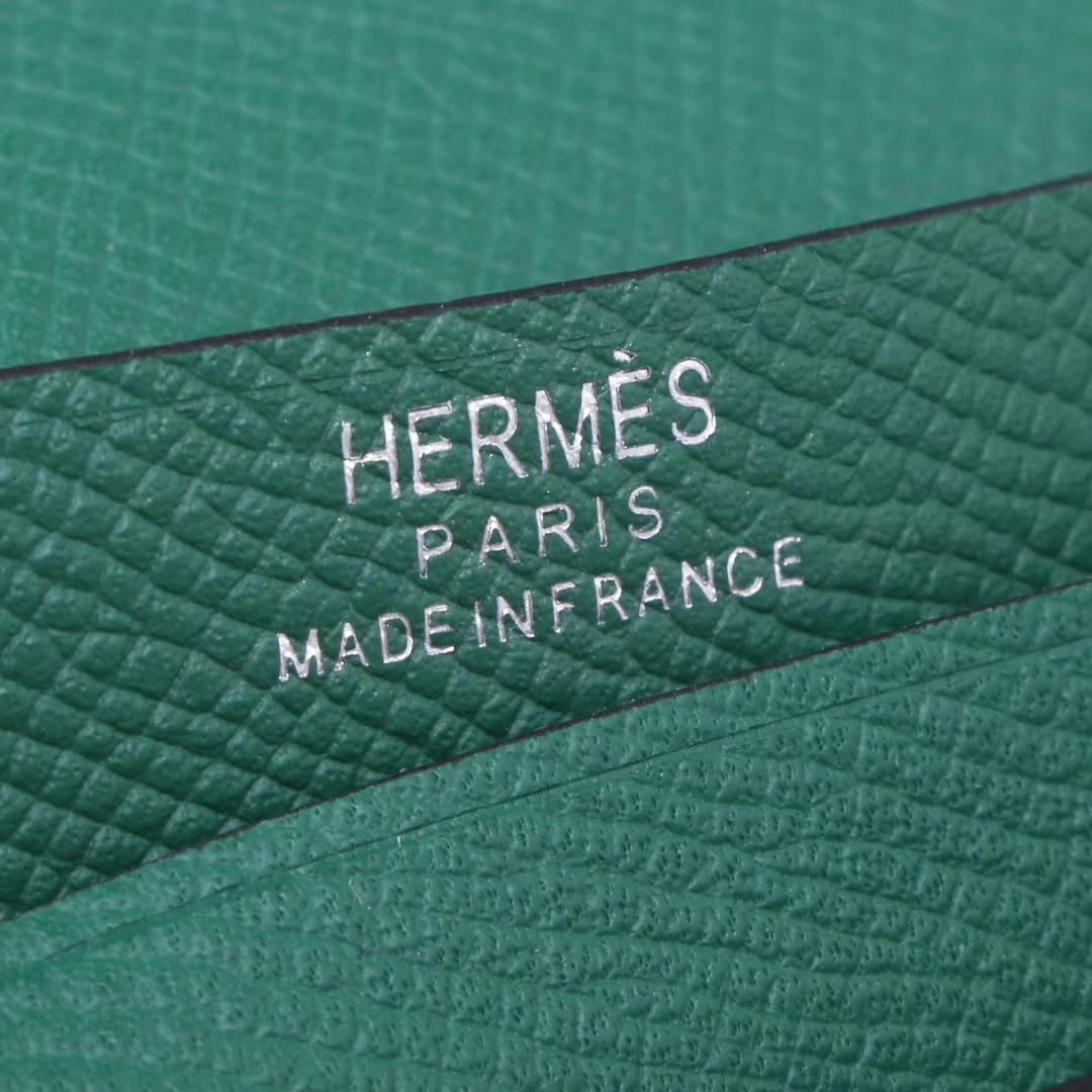 Hermès（爱马仕）H扣 长款钱夹 孔雀绿  银扣 EP