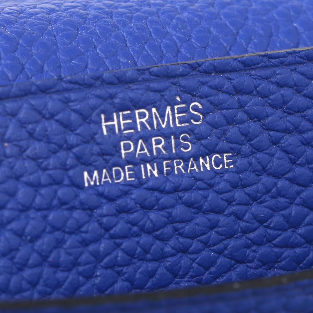 Hermès（爱马仕）H扣 长款钱夹 电光蓝  银扣 togo