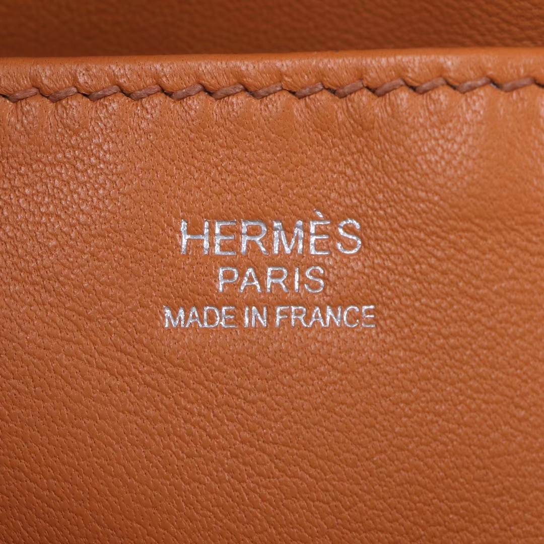 Hermès（爱马仕）licol 新款水桶包 17cm 金棕色  evercolor