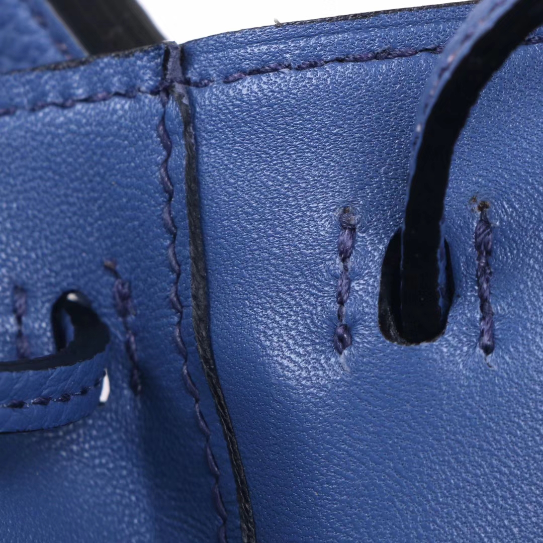 Hermès（爱马仕）licol 新款水桶包 17cm 玛瑙蓝 evercolor
