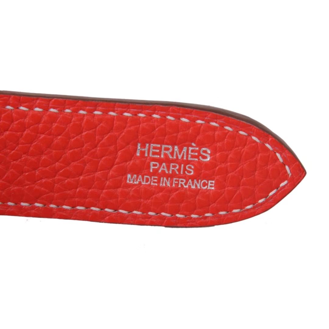 Hermès（爱马仕）Jypsiere吉普赛 番茄红拼国旗红 togo 银扣 28cm