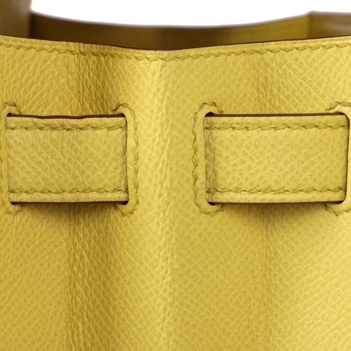 Hermès（爱马仕）Kelly 凯莉包 柠檬黄 Epsom 皮 金扣 28cm