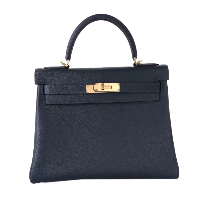 Hermès（爱马仕）Kelly 凯莉包 黑色 TOGO 金扣 28cm