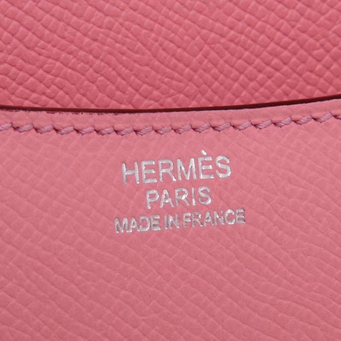Hermès（爱马仕）Constance 空姐包 奶昔粉 epsom皮 银扣 19cm