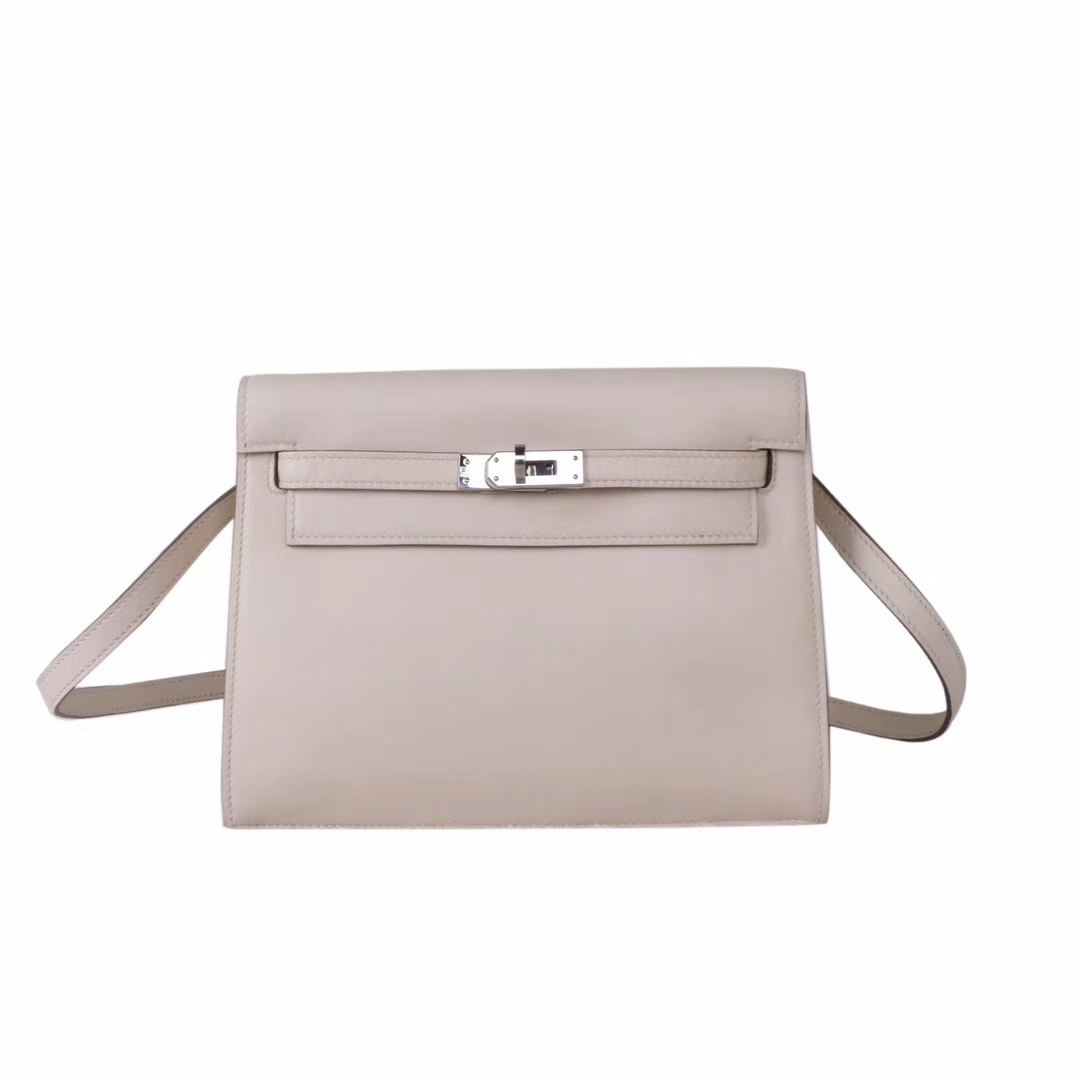 Hermès（爱马仕）kelly danse 跳舞包 奶昔白 swift皮 银扣 22cm