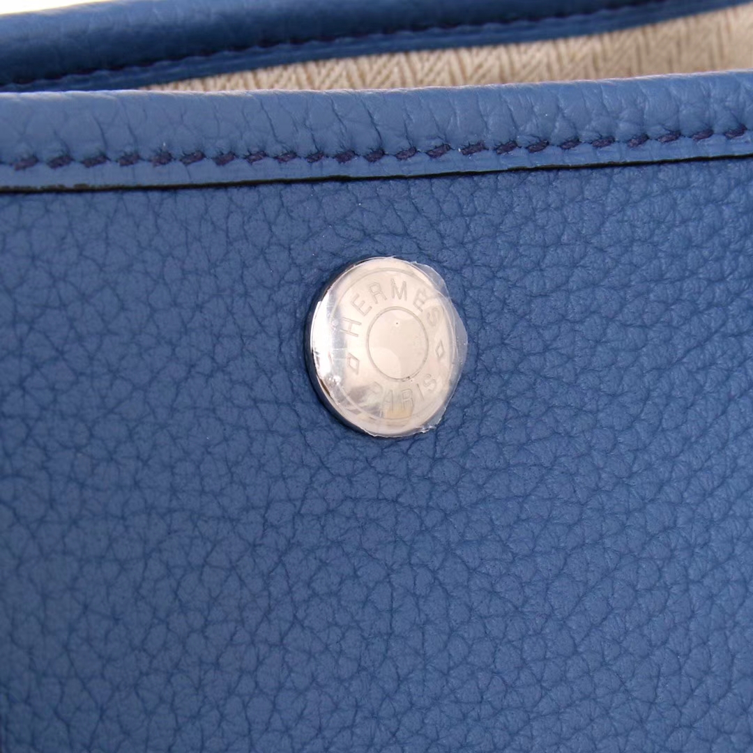 Hermès（爱马仕）Garden 花园包 布莱顿蓝 togo 银扣 30cm
