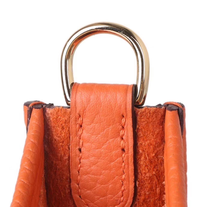 Hermès（爱马仕）mini evelyne 17cm 橙色 金扣  togo