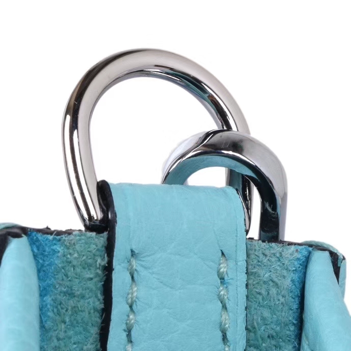 Hermès（爱马仕）mini evelyne 伊芙琳 马卡龙蓝 Togo 银扣 17cm