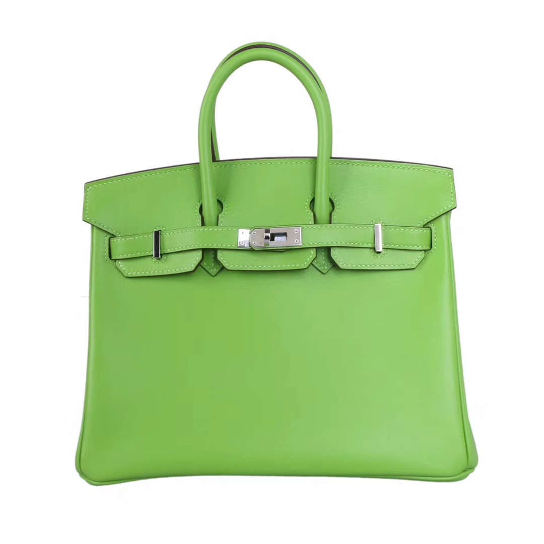 Hermès（爱马仕）Birkin 铂金包 奇异果绿 swift皮 银扣 25cm