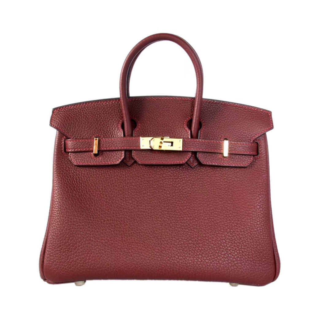 Hermès（爱马仕）Birkin 铂金包 爱马仕红 Togo 金扣 25cm