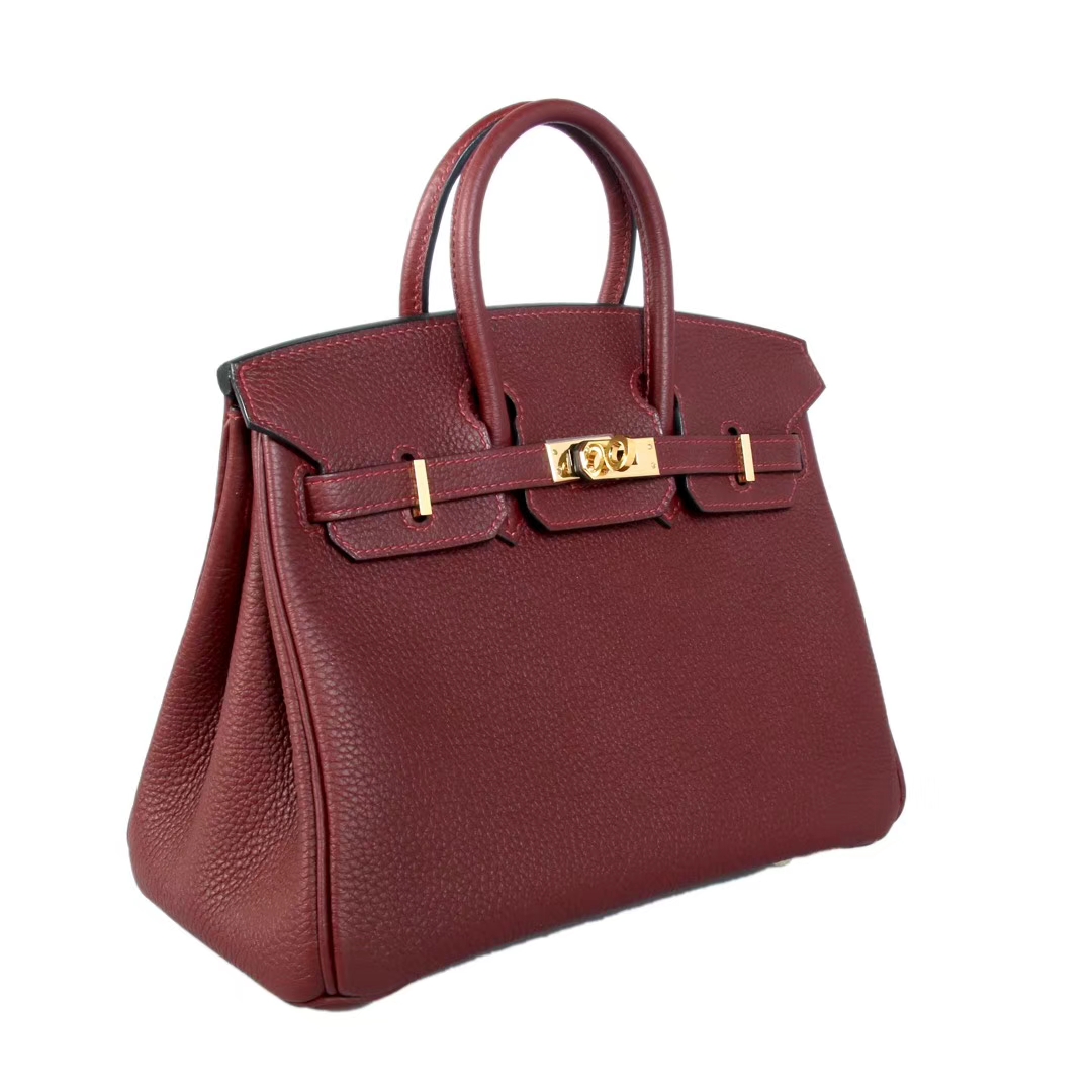 Hermès（爱马仕）Birkin 铂金包 爱马仕红 Togo 金扣 25cm