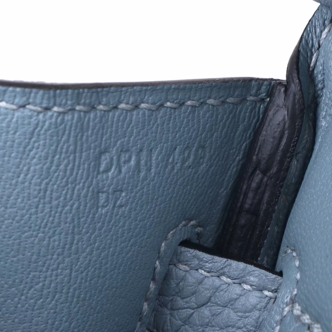 Hermès（爱马仕）Birkin 铂金包 亚麻蓝  Togo 银扣 25cm