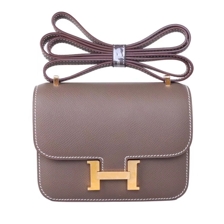 Hermès（爱马仕）mini constance 迷你 空姐包 大象灰 金扣 14cm