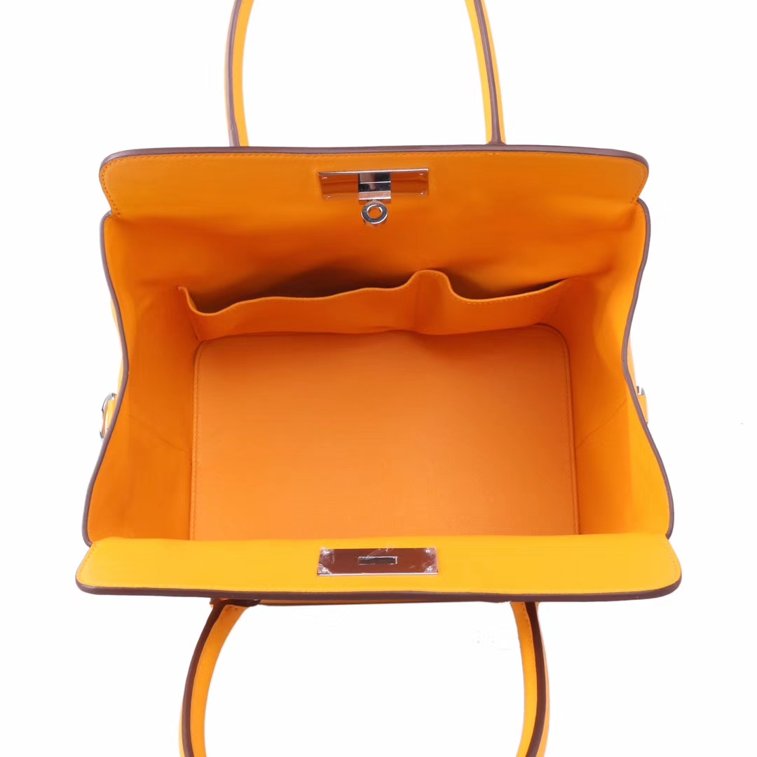 Hermès（爱马仕）Toolbox 牛奶盒 太阳黄 swift皮 银扣 26cm