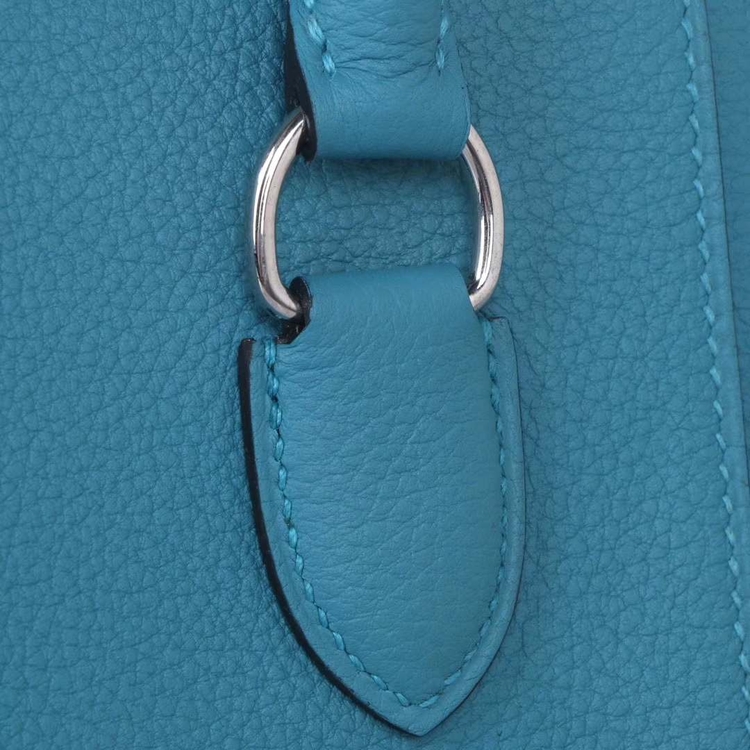 Hermès（爱马仕）Toolbox 牛奶盒 松石蓝 swift皮 银扣 26cm