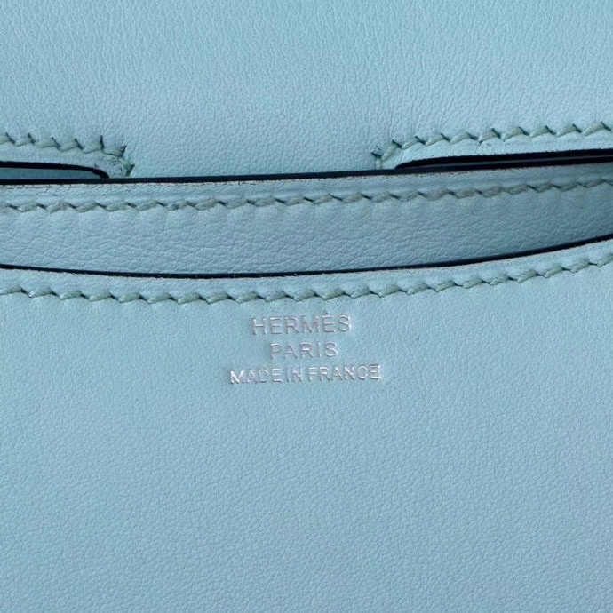 Hermès（爱马仕）Constace 空姐包 微风蓝 swift 银扣 19cm