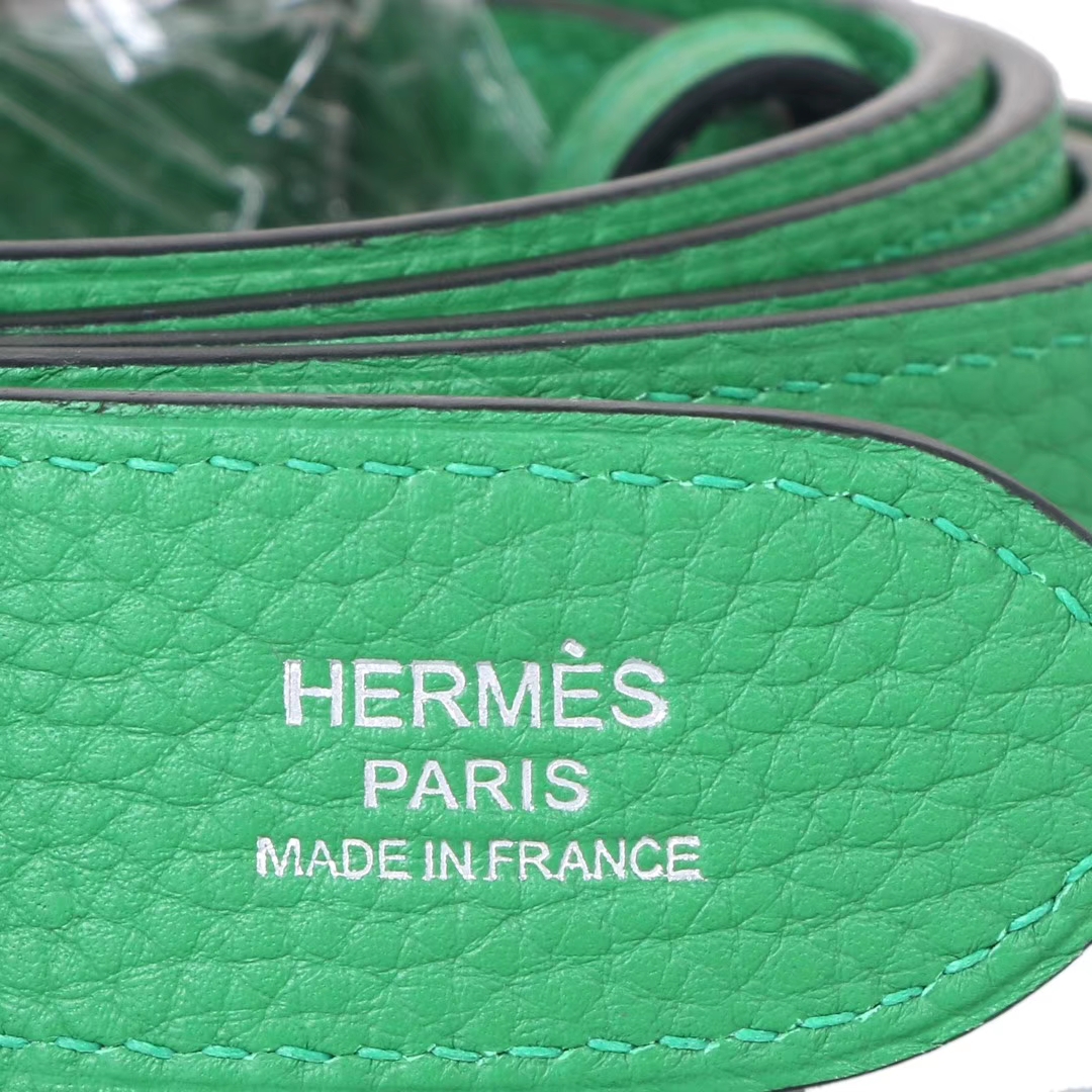 Hermès（爱马仕）soKelly 单肩包 竹子绿 togo 银扣 22cm
