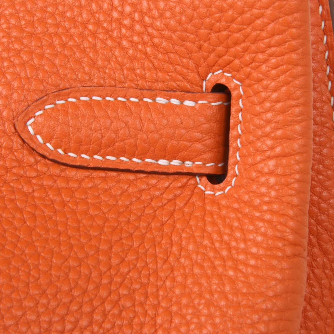 Hermès（爱马仕）soKelly 单肩包 橙色 togo 银扣 22cm