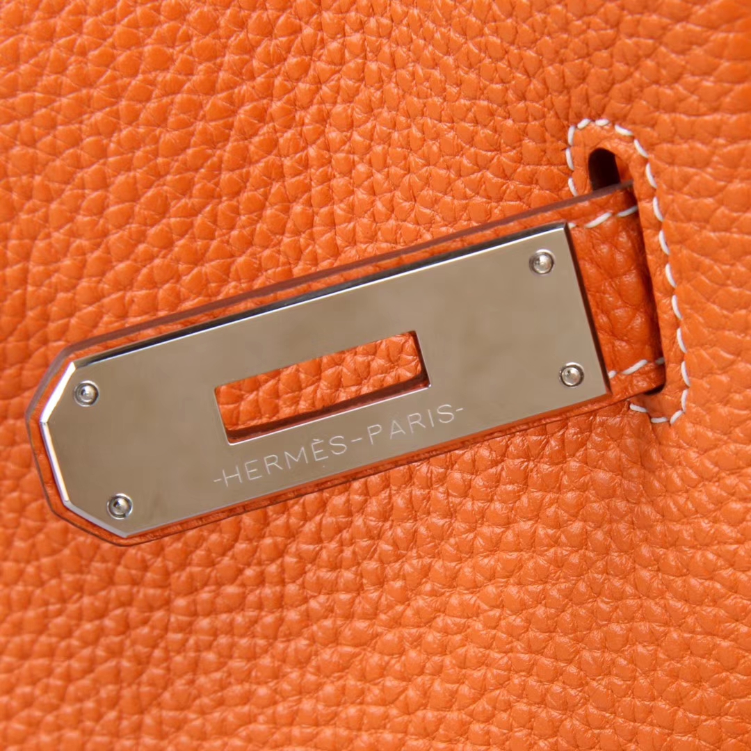 Hermès（爱马仕）soKelly 单肩包 橙色 togo 银扣 22cm