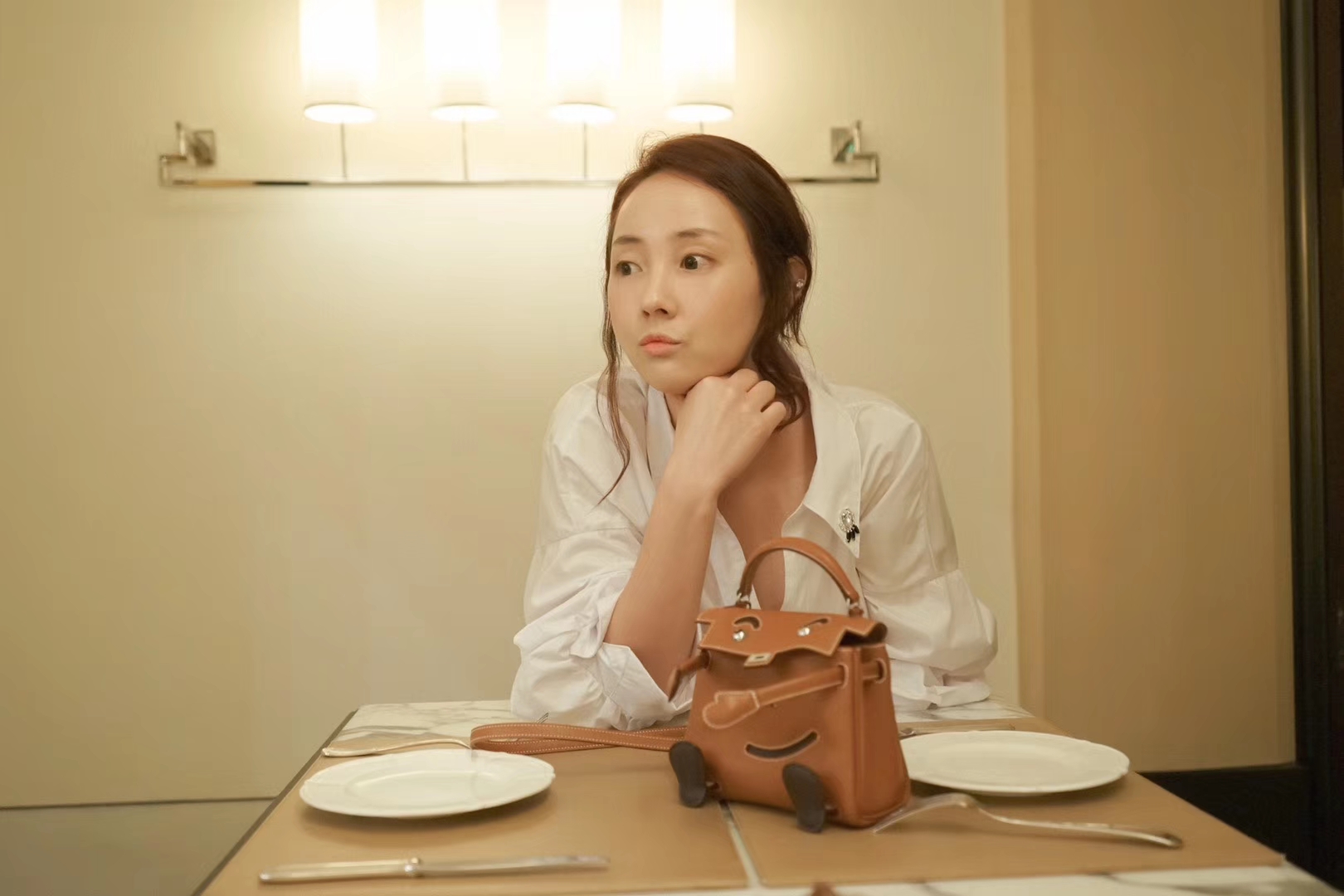 Hermès（爱马仕）kelly doll娃娃包 驼色 swift皮 银扣 18cm