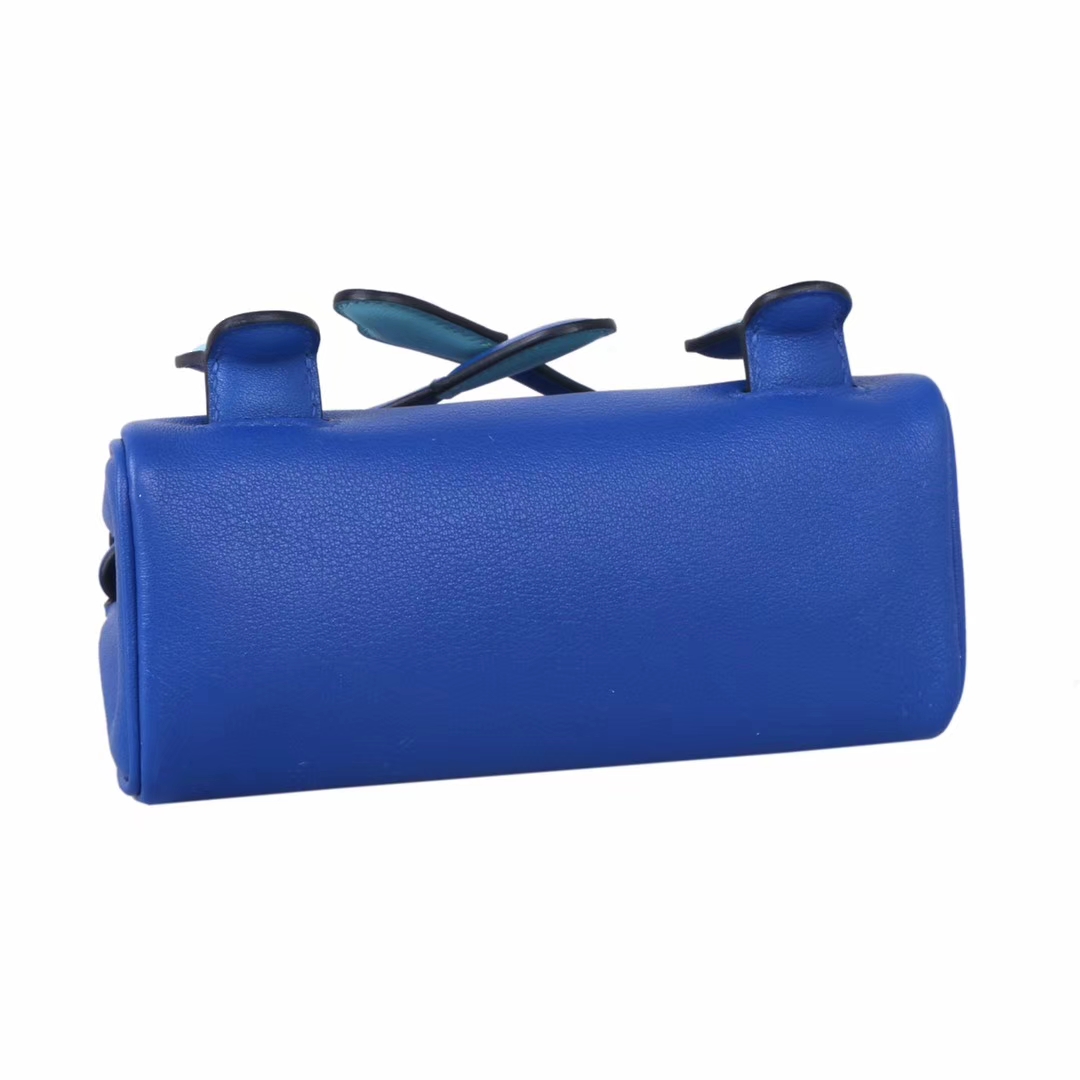 Hermès（爱马仕）kelly doll娃娃包 布莱顿蓝拼微风蓝 swift皮 银扣 18cm