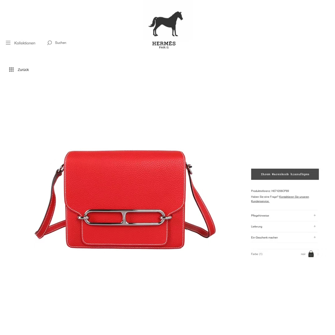 Hermès（爱马仕）roulis 猪鼻包 S5番茄红 EV 银扣 19cm