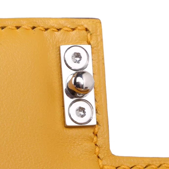 Hermès（爱马仕）Verrou 锁链包  琥珀黄  epsom皮 银扣 17cm